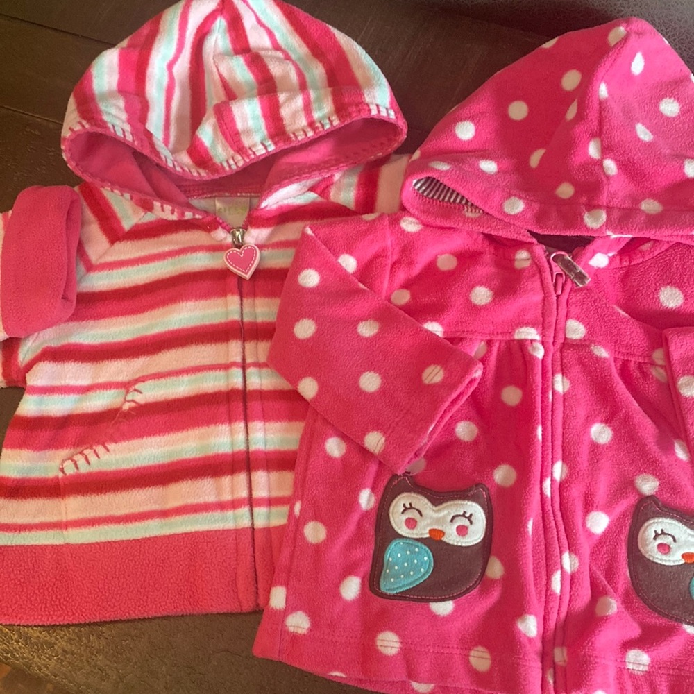 Brand new fleece girl hoodies size 3m